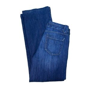 Eddie Bauer Curvy Wide Leg Flare Denim Jeans Dark Wash Cotton Casual Hippie Boho